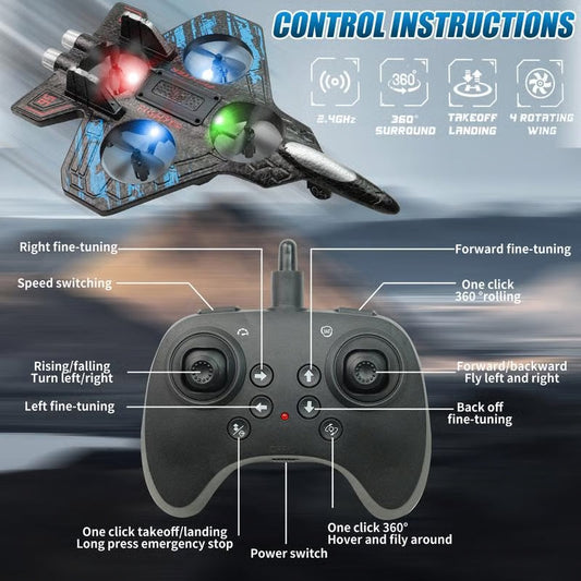 Avión RC Caza con Control Remoto ¡Vive la Emoción de Volar!